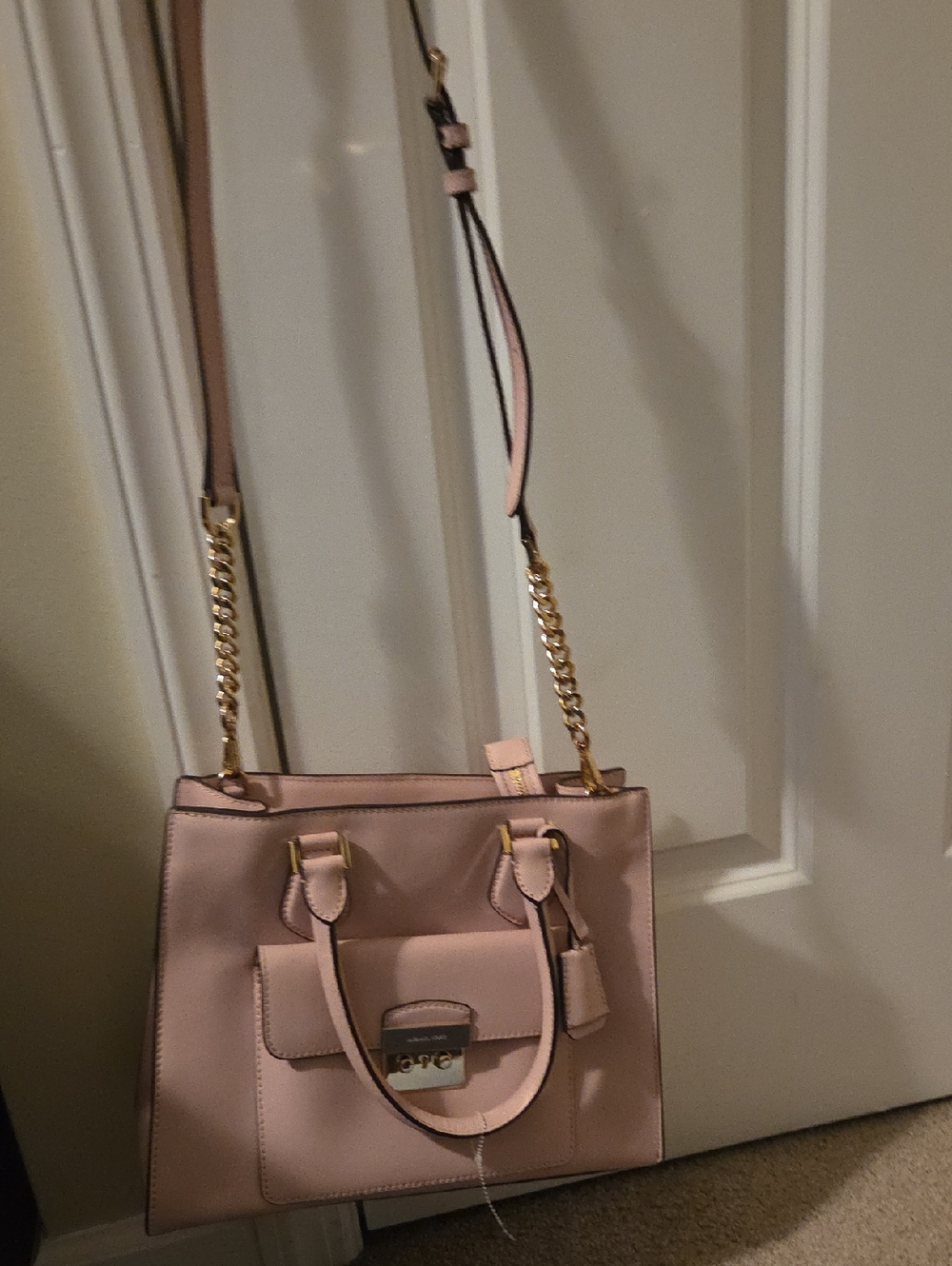 MICHAEL KORS Women's Blush Pink Structured Satchel Shoulder Bag